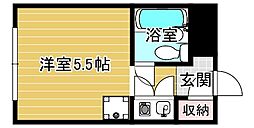 アムズ城北 3階ワンルームの間取り