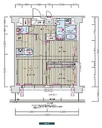 プレサンス京橋GREEN　YARDアルミラ 8階2LDKの間取り