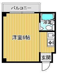 ドリーム大宮 3階ワンルームの間取り