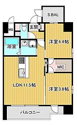 Gioia Altiri 12階2LDKの間取り