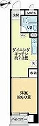 シャンボール天満 5階1DKの間取り