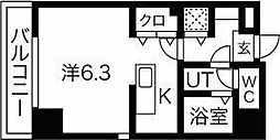 レクシア京橋 5階1Kの間取り