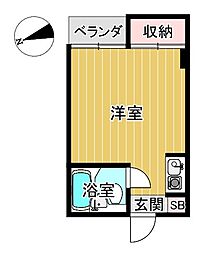 東栄建設新森ロータリーマンション ワンルームの間取図画像