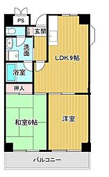 ニッポーライフ放出西 2LDKの間取図画像