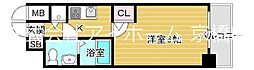 エスリード大阪城 1Kの間取図画像