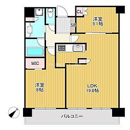 ザ・パークハウス中之島タワー 2LDKの間取図画像
