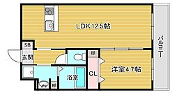 プロスパーグランデ 1LDKの間取図画像