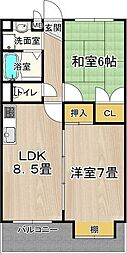 ブランドール・M3 2LDKの間取図画像