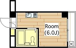 ヴィラ五月 ワンルームの間取図画像