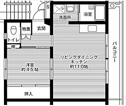 ビレッジハウス伊万里3棟 1LDKの間取図画像