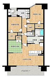 ジークレフ西宮北口 3SLDKの間取図画像