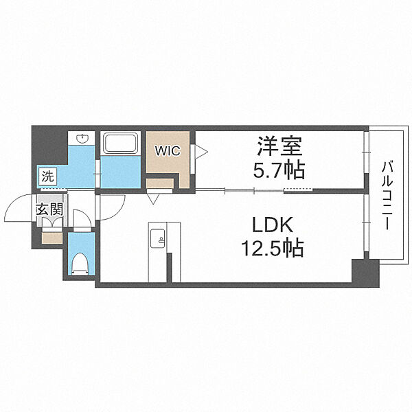 Gioia Namba ｜大阪府大阪市浪速区敷津東1丁目(賃貸マンション1LDK・2階・43.03㎡)の写真 その2