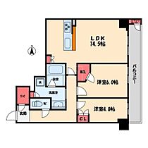 大阪府大阪市中央区松屋町住吉（賃貸マンション2LDK・10階・63.40㎡） その2