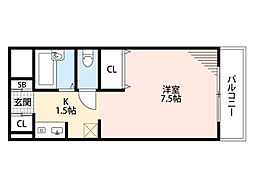 コパンジューヌ 1Kの間取図画像