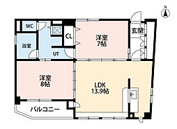 サザンウエスト 2LDKの間取図画像