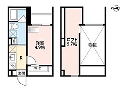 Y'svillage馬場通 1Kの間取図画像