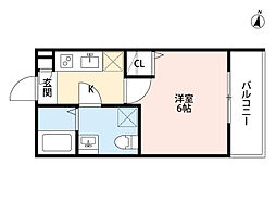 ソフィア森ノ宮 1Kの間取図画像
