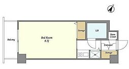 JR南武線 武蔵小杉駅 徒歩9分の賃貸マンション 2階ワンルームの間取り