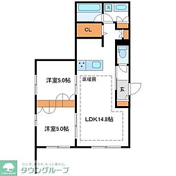 Premium Maison光 2LDKの間取図画像