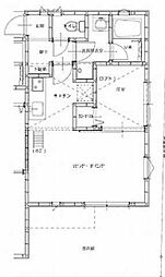 サクラテラス三ツ池公園 1階1LDKの間取り