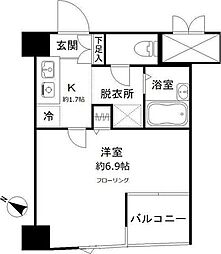 クレール本町 4階1Kの間取り
