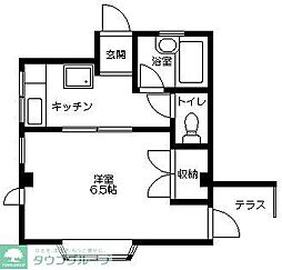 ブライト新城 1階1DKの間取り