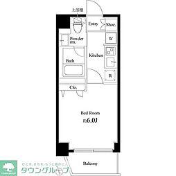 コートブランシェ 1Kの間取図画像