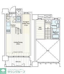 ドゥーエ新丸子 ワンルームの間取図画像
