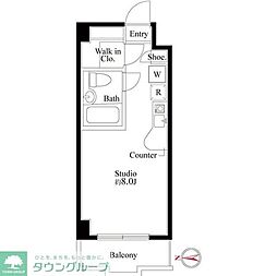 パークスクエア武蔵中原 ワンルームの間取図画像