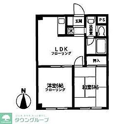 クレール佃野 2LDKの間取図画像