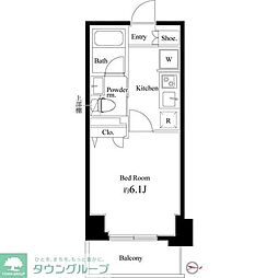 コートブランシェ 1Kの間取図画像