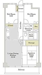 アーバンパーク三ツ池公園ウイングS 3LDKの間取図画像