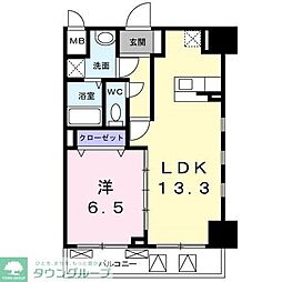 グランデパッソ横浜鶴見 1LDKの間取図画像