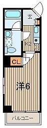 エクランウエストヒルズ 1Kの間取図画像