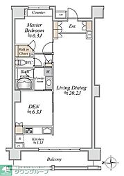 アールスタイルズ武蔵小杉ウエスト 1LDKの間取図画像