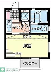 クレール1 1Kの間取図画像