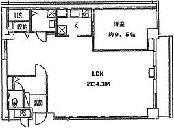 小杉ビルディング本館 1LDKの間取図画像
