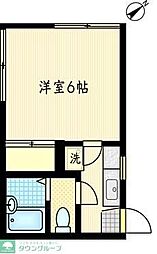 タウンハイツ生麦B 1Kの間取図画像