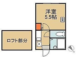 アルテ八丁畷 1Kの間取図画像