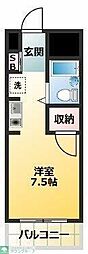 ヴェルドミール ワンルームの間取図画像