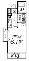コーナーソレイユ 1Kの間取図画像