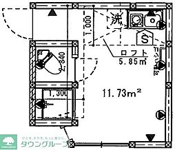 ユナイトあさひマルレーヌ ワンルームの間取図画像