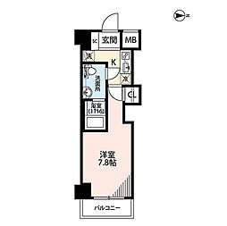プレール・ドゥーク川崎大師 1Kの間取図画像
