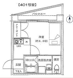 エムキュービー ワンルームの間取図画像