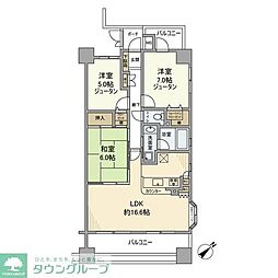 ネオマイムセンタースクエア 3LDKの間取図画像