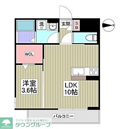 ルミエール観音 1LDKの間取図画像