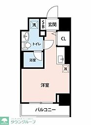 クラリッサ川崎グランデ ワンルームの間取図画像
