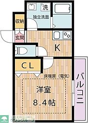 リュミエールI 1Kの間取図画像