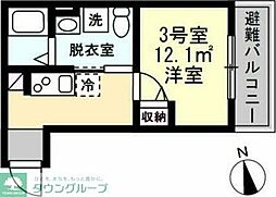 ベイルーム浜町 1Kの間取図画像