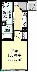 ベイルーム殿町 1Kの間取図画像